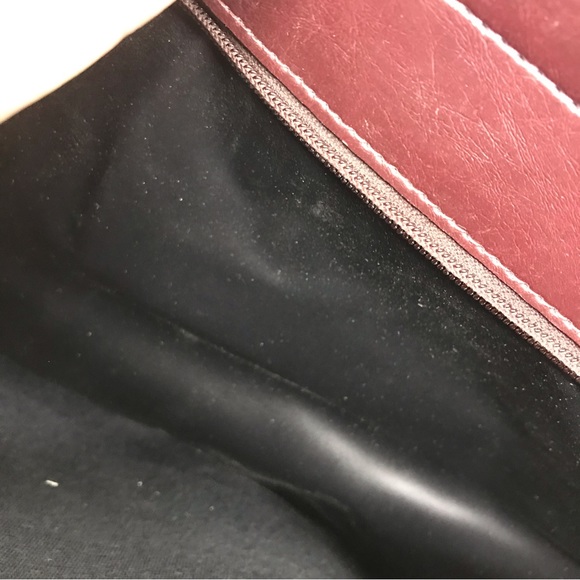 Vintage Burgundy Leather Document Case With Handles 11 X 17 in - Picture 9 of 16